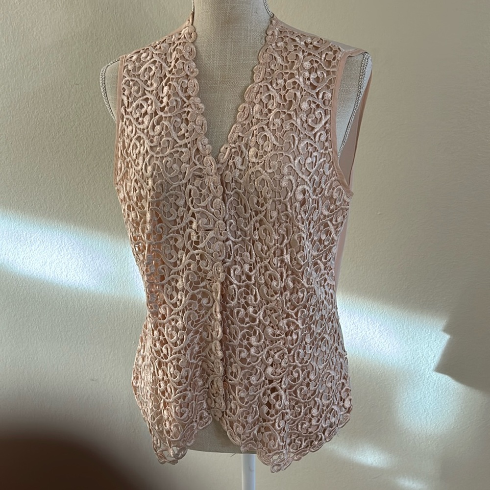 Pink Lace Vest